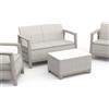 Keter Salotto da giardino per 4 persone beige SCANDI KETER con cuscini beige