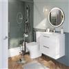 SENSEA Mobile bagno sospeso con lavabo L 60 x H 57,7 x P 40 cm bianco truciolare 2 cassetti | Remix
