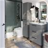SENSEA Mobile bagno a terra con lavabo L 60 x H 73 x P 40 cm grigio cemento truciolare 3 cassetti | Remix