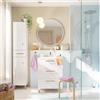 SENSEA Mobile bagno a terra con lavabo L 60 x H 73 x P 45 cm bianco truciolare 3 cassetti | Remix