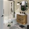 SENSEA Mobile bagno sospeso con lavabo L 60 x H 57,7 x P 40 cm rovere rustico truciolare 2 cassetti | Remix