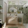 SENSEA Mobile bagno sospeso con lavabo L 80 x H 57,7 x P 45 cm rovere chiaro truciolare 2 cassetti | Remix
