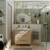 SENSEA Mobile bagno a terra con lavabo L 80 x H 73 x P 45 cm rovere chiaro truciolare 3 cassetti | Remix