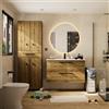 SENSEA Mobile bagno sospeso con lavabo L 100 x H 57,7 x P 45 cm rovere rustico truciolare 2 cassetti | Remix