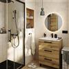 SENSEA Mobile bagno a terra con lavabo L 60 x H 73 x P 45 cm rovere rustico truciolare 3 cassetti | Remix