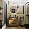 SENSEA Mobile bagno a terra con lavabo L 80 x H 73 x P 45 cm rovere rustico truciolare 3 cassetti | Remix