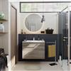 SENSEA Mobile bagno sospeso con lavabo L 80 x H 57,7 x P 45 cm rovere grigio truciolare 2 cassetti | Remix