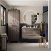 SENSEA Mobile bagno sospeso con lavabo L 100 x H 57,7 x P 45 cm rovere grigio truciolare 2 cassetti | Remix