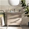 SENSEA Mobile bagno a terra con lavabo L 80 x H 73 x P 45 cm rovere grigio truciolare 3 cassetti | Remix