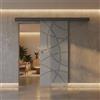 Leroy Merlin Porta scorrevole reversibile Circle in vetro grigio, L 96 x H 215 cm, con binario Meli
