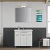 Leroy Merlin Mobile bagno da fissare con lavabo e specchio LIMA L 75 x H 80 x P 33.5 cm bianco frassinato in truciolare 3 ante per vasca centrale effetto legno