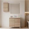 FERIDRAS Mobile bagno con lavabo Revital L80 x H86 x P46 cm, due ante, rovere