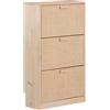 ASTIGARRAGA Scarpiera ASTIGARRAGA Aura con specchio 3 ante apertura battente, 3 ripiani, L 64.8 x H 114.8 x P 25 cm 18 paia, legno chiaro