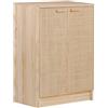 ASTIGARRAGA Credenza Aura 2 ante in legno e fibra naturale di rafia L 65 x P 36 x H 96 cm