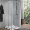MARCO MAMMOLITI Box doccia angolare con porta scorrevole, vetro 5 mm, L 68-80 cm x L 68-80 cm , H 190 cm, nero