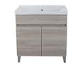 Leroy Merlin Mobile lavanderia Dolomite 2 ante in truciolare rovere grigio L 80 x P 47 x H 81 cm, completo di sifone.