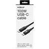 Celly Cavo USB-C/USB-C in nylon intrecciato Celly - display LED - 100W - 2 m nero USBCUSBC100WLED - F10567