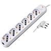 MKC Multipresa con pulsante MKC 6 posizioni schuko bipasso 10/16A, spina 90° 16A 2P+T cavo 1,5 m - 492518890 - F10572