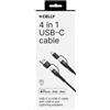 Celly Cavo 4in1 USB-C/USB-C Celly USBC4IN1 con adattatori USB-A e Lightning - 2 m nero USBC4IN1BK - F10564
