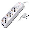 MKC Multipresa con pulsante MKC 3 posizioni schuko bipasso 10/16A, spina 90° 16A 2P+T cavo 1,5 m - 492518887 - F10570