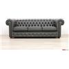VAMA Divani Divano Chesterfield 3 posti grigio in pelle