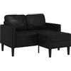 vidaXL Divano a 2 posti con Chaise Longue a L Nero 125 cm in Similpelle