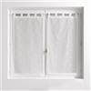 Douceur d'intérieur, Olympia - Coppia di Tende con Passanti, 2 x 60 x 160 cm, Colore: Bianco, Velo sabbiato Ricamato