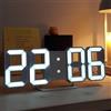 equlup Orologio da parete digitale a LED 3D, sveglia da scrivania, ora di ricarica USB, data, temperatura 12/24 ore, decorazione per luce notturna a LED percucina, camera da letto, (bianca)