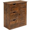 Relaxdays Armadio da Bagno, HxLxP: 80 x 60 x 30 cm, 3 cassetti e Scomparti, mobiletto per Cucina