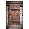 ABAKUHAUS Vintage ▾ Tenda da Doccia Stalla, Rustico porta di legno, Set per il Bagno in Tessuto con Ganci, 120 x 180 cm, Marrone