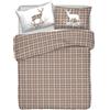 PENSIERI DELICATI Parure Copripiumino Matrimoniale 100% Cotone, Completo di Sacco 250x200cm e 2 Federe 52x82cm, Made in Italy, Copripiumino Lavabile In Lavatrice A 40°, Fantasia Tartan Beige