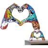 EsEico Scultura Di Mani A Cuore, Resina Colorata D'amore, Ornamento Gesto D'amore Graffiti, Pittura Colorata Sculture A Mano A Cuore, Figurine Pop Art Gesto D'amore, Decorazione Per Mensola Da Tavolo Pe
