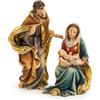 Logbuch-Verlag decorazione composta da 2 statuette a forma di presepe natalizio sacra famiglia Gesù Bambino Maria Giuseppe idea regalo natalizia Natale Avvento decorare casa simbolo cristiano 18 cm