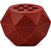 JRose Collections Bruciatore Bakhoor geometrico marrone - Porta incenso in resina con coperchio e intarsio in ottone - 9 x 9 cm moderno bruciatore per aromaterapia per Oud, resine e coni - Decorazione islamica per la