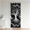 Loussiesd Albero della vita - Tenda oscurante, 86 x 203 cm, 1 pannello, sole e luna, oscurante, in bianco e nero, costellazioni, per porta, privacy, floreale, botanico morbido