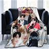 Suehome Jungkook, coperta morbida e confortevole in pile di lana, per divano, ufficio, auto, campeggio, yoga, viaggi, decorazione per la casa, accogliente coperta da spiaggia in peluche, regalo