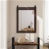 COSTWAY Specchio da Parete 76,5 x 56 cm, Specchio Rettangolare con Cornice in Legno e Staffa in Metallo, Specchio da Bagno Corridoio Soggiorno, Bianco (Noce)