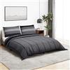 Homgoday Copripiumini,Set Copripiumino Grigio Scuro 260x220 cm in Cotone,Copripiumini,Set Copripiumino Matrimoniale Cotone,Set Letto Matrimoniale,Completo Copripiumino y1