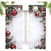 Generisch Tende natalizie per camera da letto | Coperture per finestre in 2 pezzi con stampa di palline di Natale - Stampa 2D piatta con fiocchi di neve e motivo di rami di abete per soggiorno