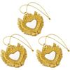 Baroni Home Set 3 Pendenti Sacro Cuore Ex Voto in Resina Oro e Bianco, Ciondolo Decorativo, Addobbo Natalizio Decorazione Albero di Natale, Idea Regalo Originale 5x5x1 cm