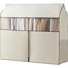 YGER JZGB Copertura Appendiabiti, Copriabiti Antipolvere, Tessuto Non Tessuto con Cerniera a 3 Vie, Guarnizione Superiore per Stendibiancheria a palo Singolo(Beige,150x50x120cm/59x20x47in)