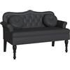 IKAYAA Divano da Salotto Moderno Divanetto a 2 Posti Panca Chesterfield per Soggiorno Ufficio 120,5 x 65 x 75 cm -Nero-