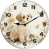 Horienteeon Orologio da parete a forma di cane cucciolo farfalla silenzioso senza ticchettio a batteria orologio in legno per camera da letto bagno soggiorno ufficio scuola cucina negozio hotel
