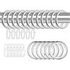 tonyg-p 20 anelli in metallo per tende da appendere, con inserto scorrevole e ganci in plastica, per finestre, porte e doccia, diametro interno 30 mm (argento)