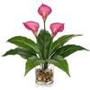 Briful Fiori artificiali di calle fucsia in vaso di vetro con ciottoli, altezza 39 cm, fiori artificiali realistici al tatto, piante artificiali decorative per soggiorno, bagno, decorazione