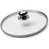 Nice Cooker Coperchio universale in vetro temperato e acciaio inox, 28 cm, pomello cromato anti-scottatura