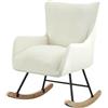 Mswborml Stampato Coprisedie Sedia a Dondolo 4/2 Pezzi, Elasticizzato Copripoltrona con Braccioli a Dondolo, Scandinave Coprisedili Dondolo 1 Posti, Lavable Copertura Sedia Dondolo Esterno,A,1PC