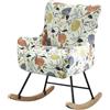 Mswborml Stampato Coprisedie Sedia a Dondolo 4/2 Pezzi, Elasticizzato Copripoltrona con Braccioli a Dondolo, Scandinave Coprisedili Dondolo 1 Posti, Lavable Copertura Sedia Dondolo Esterno,F,1PC
