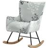 Mswborml Stampato Coprisedie Sedia a Dondolo 4/2 Pezzi, Elasticizzato Copripoltrona con Braccioli a Dondolo, Scandinave Coprisedili Dondolo 1 Posti, Lavable Copertura Sedia Dondolo Esterno,B,1PC