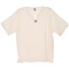 GURU SHOP Camicia da yoga, camicia Goa, a maniche corte, da uomo, in cotone, bianco naturale, M